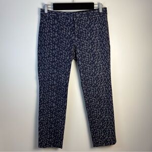 Banana Republic Women’s Ryan Pants Trousers Blue Grey Animal Print Petite Size 6